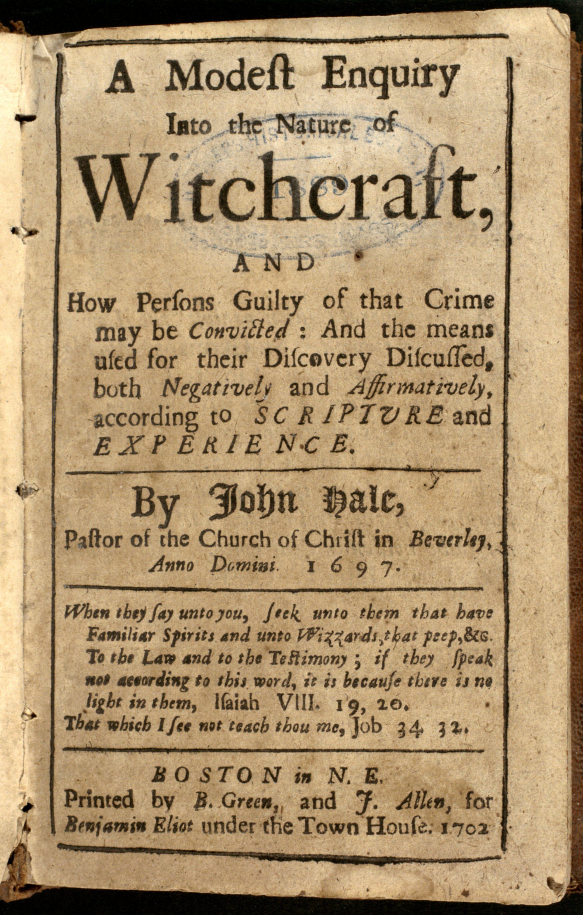 Salem witch trial papers