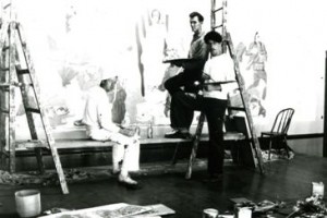 Painting the murals in 1934