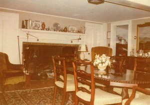 Snapshot view of the dining room in the late 1970s